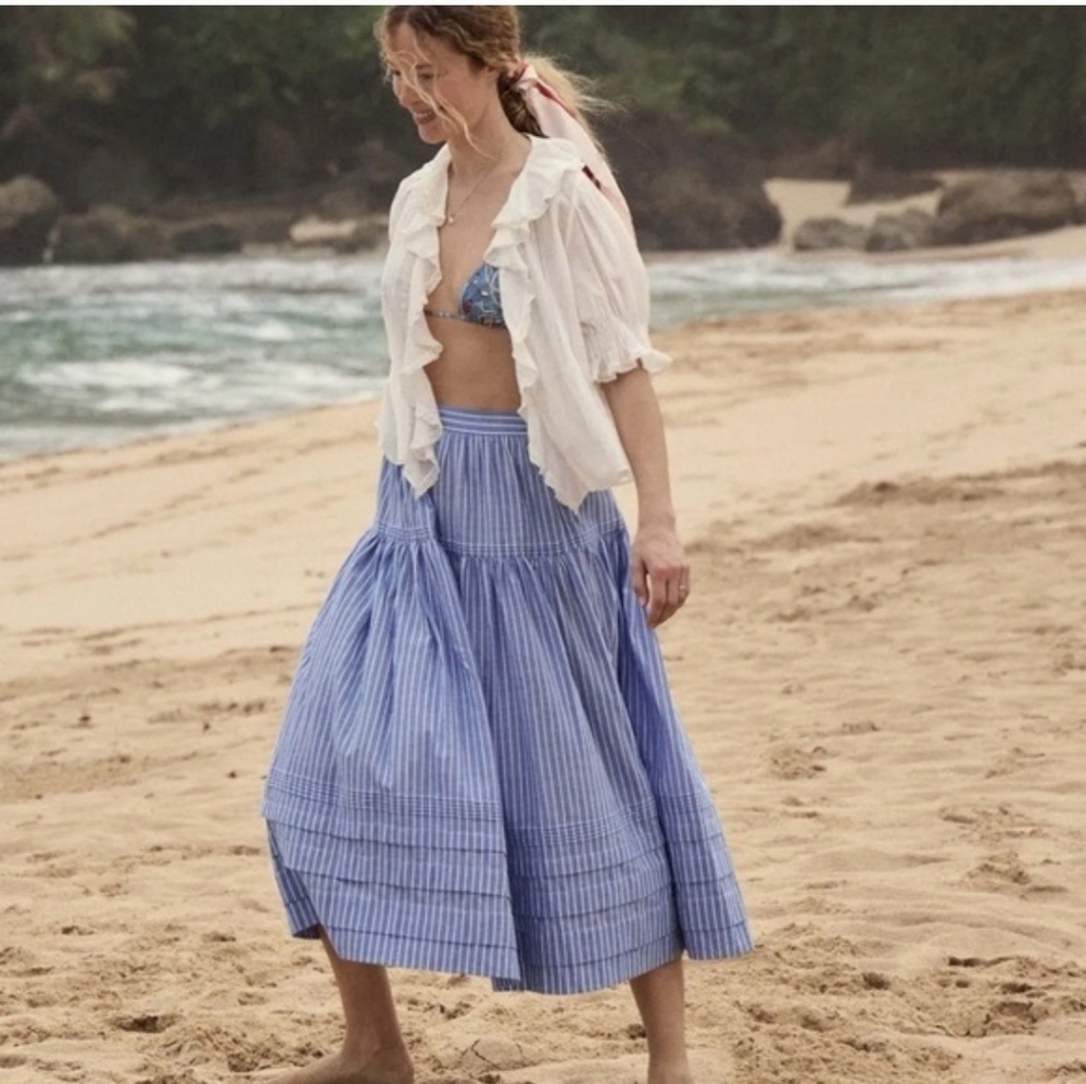 Down Sebastiane Skirt, Deauville Stripe - Picture 2 of 4